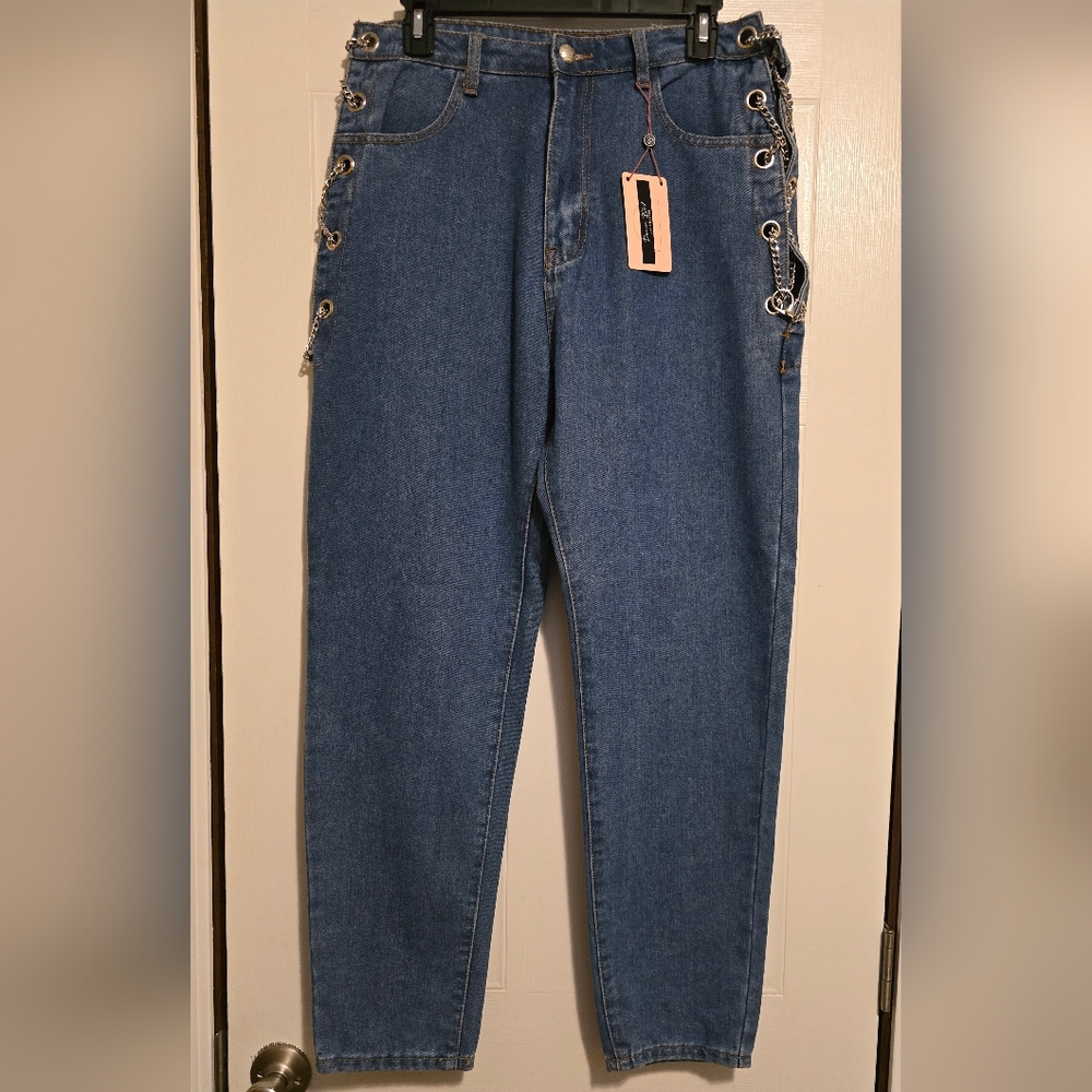 Stylish Blue Straight Leg Women's Jeans